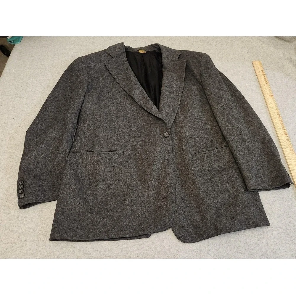 Vintage Corbin Blazer Mens‎ Large Gray Wool Two Button Sport Coat Made USA READ